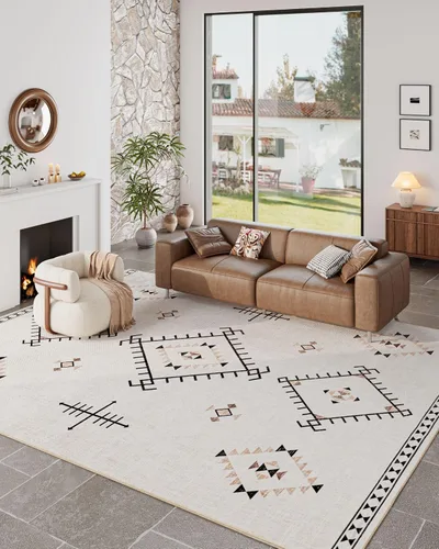 Miniatura 34 de ILANGO Alfombras de Área de Yute para Exteriores, Alfombras Tejidas Lavables para Patio 5'x7', Alfombras Naturales de Estilo Rústico para Áreas