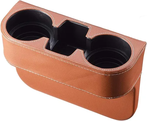 Miniatura 9 de BEIGE Organizador Multifuncional de Portavasos para Automóvil Organizador de Asiento de Automóvil Rellenador de Espacios Almacenamiento de Botellas