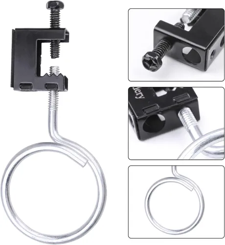 Miniatura 2 de 50 abrazaderas de haz de 1/4" x 20 con anillos de brida roscados de 2" de diámetro, para cable de bajo voltaje soporte y sistema de gestión