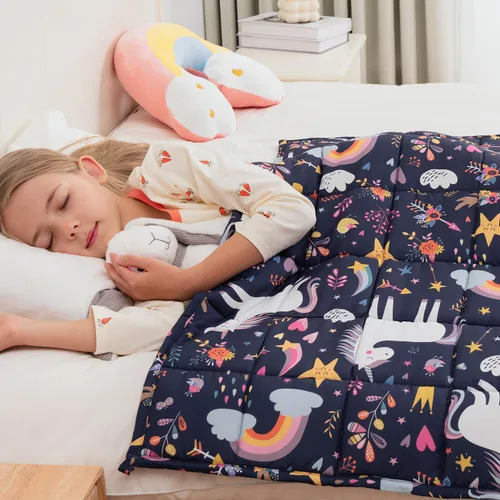 Miniatura 16 de Mr. Sandman Manta con peso de 3 libras, lavable, mejor para manta pesada de algodón transpirable de 20 a 40 libras con cuentas de vidrio no tóxicas