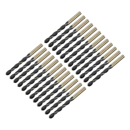 Miniatura 23 de uxcell 24 brocas de vástago recto, 0.118 in, titanio dorado y nitruro negro, acero de alta velocidad (HSS) 4341 con vástago de 0.118 in