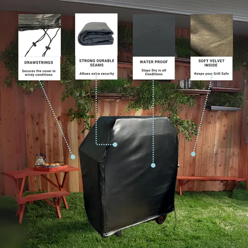 Miniatura 3 de Formosa - Funda impermeable para parrilla independiente para barbacoa, duradera y grande, protege tu barbacoa, S se adapta a parrillas de Weber