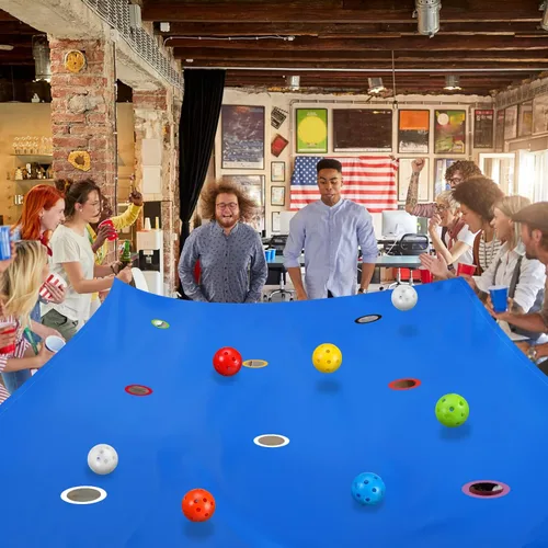 Miniatura 4 de Kathfly Blue Hole Canvas - Juego de construcción de equipos de 98 x 70 pulgadas, divertido juego de construcción de equipos para trabajar con 8 Azul
