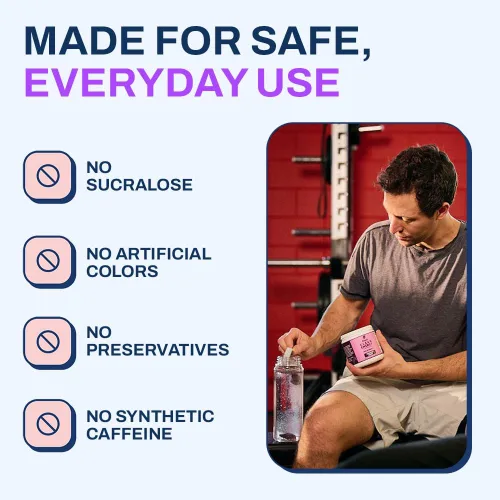 Miniatura 5 de Ethan's Feel Good - Mezcla de bebidas de hidratación y preentrenamiento Cafeína a base de plantas, electrolitos, vitaminas B - Concord Grape