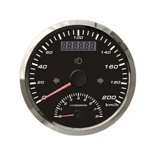 Miniatura 9 de ELING Velocímetro GPS 2 en 1 con tacómetro 200KM/H 8000RPM para automóvil, motocicleta, ATV, UTV, kilometraje reiniciable 3.346 in 9-32 V Blanco