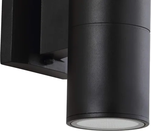 Miniatura 5 de JONATHAN Y Aplique de pared LED moderno negro de 6 pulgadas, luz cilíndrica de 2 luces para patio de porche, accesorio exterior de metal