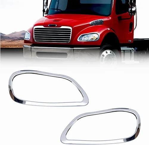 Torque Par de biseles cromados para faros delanteros de repuesto para Freightliner M2 M-2 100 106 112 de clase ejecutiva para camiones de clase