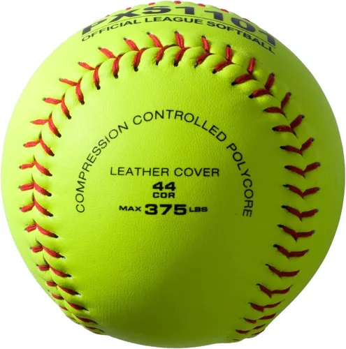 Miniatura 2 de PHINIX Softballs de cuero dividido lento competencias de práctica de calidad profesional de 11 pulgadas (COR .44 / Comp.375)