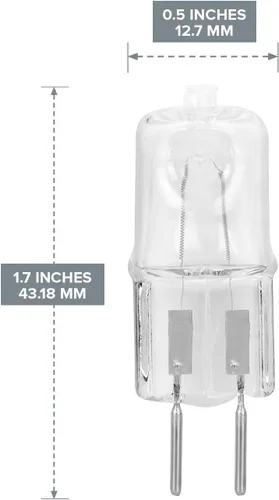 Miniatura 3 de Paquete de 10 bombillas halógenas eléctricas, calentador de aceite, lente transparente, regulable, Q35/G5.3/CL/120V G5.3 JCD, 35 W, 120 voltios