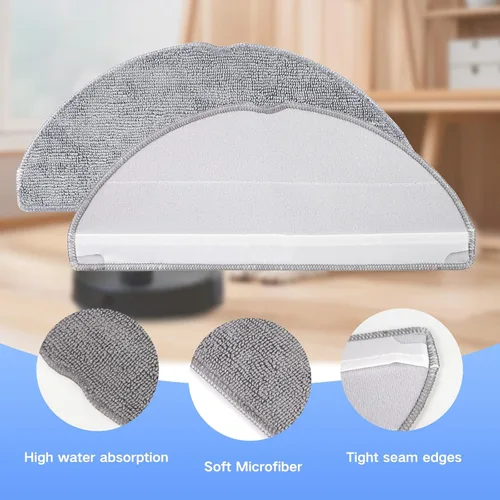 Miniatura 4 de VIEWALL Paquete de 6 paños de microfibra compatibles con Roborock Q7 M5 / Q7 M5+ / Q7 L5 / Q7 L5+ robot aspirador, accesorios de repuesto de paños