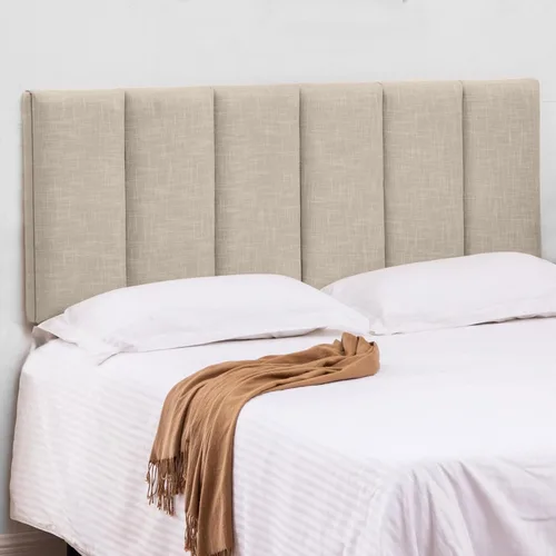 HAOBO Home Cabeceros tapizados plegables Queen/Full con paneles de lino y ajustes de altura Avena1