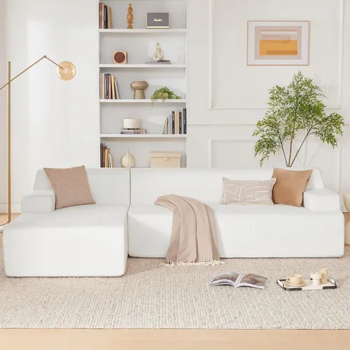 Miniatura 34 de Sofá modular de 108 pulgadas, sofá modular de nube con asiento profundo, moderno sofá modular en forma de L con diván, sofás tapizados sin hueso