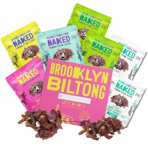 Miniatura 15 de Brooklyn Biltong - Bocadillo de carne de res alimentada con pasto secado al aire, carne seca sudafricana - Aprobado por Whole30, Paleo, Keto, sin