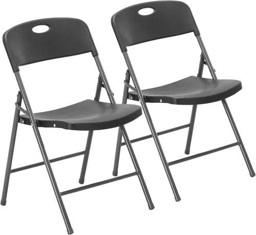 Miniatura 38 de DUMOS Paquete de 12 sillas plegables acolchadas de cuero, asiento comercial apilable portátil para interiores y exteriores con marco de acero, Caqui