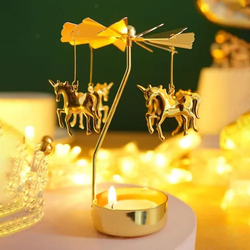 Miniatura 19 de Portavelas giratorio, portavelas giratorio con carrusel, regalo de cumpleaños único para mujeres, mamá, hermana, amigos, Navidad, día de San