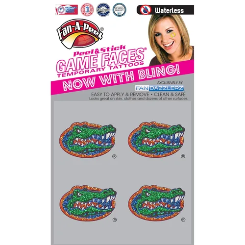 Miniatura 168 de Fan-A-Peel Tatuajes temporales sin agua del estado de Florida, hipoalergénicos, para despegar y pegar, tatuajes temporales impermeables, con Florida