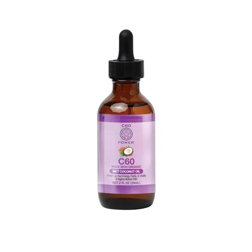 C60 Power C60 en aceite de coco MCT orgánico – Suplemento antioxidante y bienestar natural para hombres y mujeres, 99.99% de carbono puro