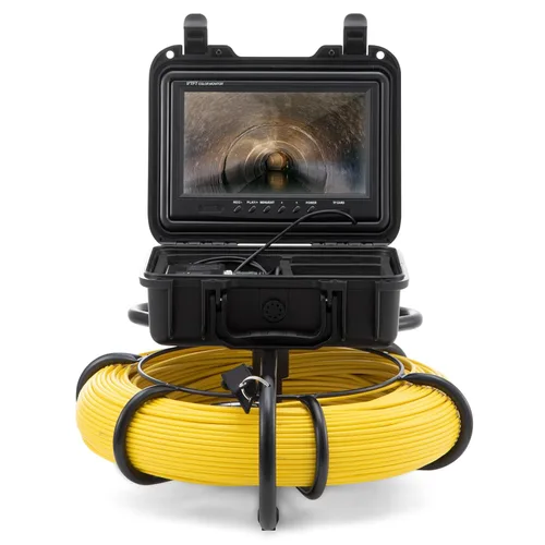 Miniatura 8 de VEVOR Cámara de Alcantarillado 120m/393ft con Pantalla de 9", DVR, Resistente al Agua IP68, 12 LEDs, Tarjeta SD de 16GB para Líneas