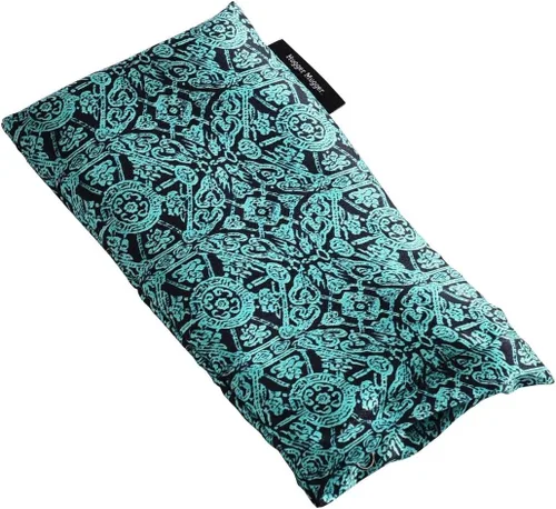 Hugger Mugger Almohada de ojos de seda con relleno de hierbas, relleno de hierbas naturales, aroma relajante, peso ligero, frío en el congelador,