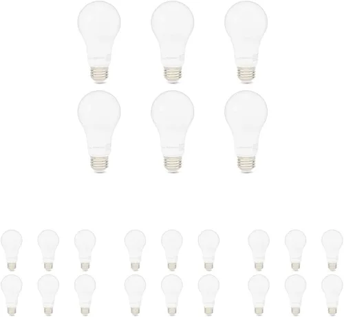 Miniatura 20 de Amazon Basics Bombillas LED A19, equivalente a 100 vatios, eficiencia energética, 15 W, base estándar E26, blanco suave 2700 K, regulable, vida útil