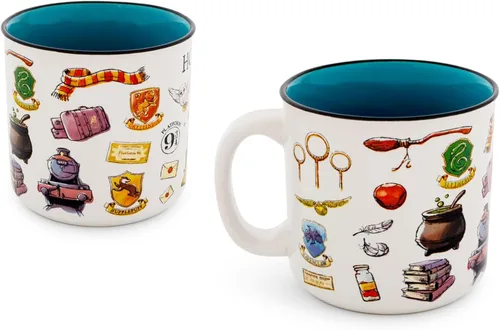 Miniatura 2 de Harry Potter Hogwarts All Over Icons Destination - Taza de cerámica para cámper Regalos y coleccionables del mundo mágico Capacidad para 20 onzas