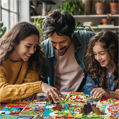 Miniatura 4 de White Mountain Rompecabezas de 1000 piezas con collage nostálgico de cuentos infantiles con piezas grandes, regalo para adultos y familia, 24 x 30
