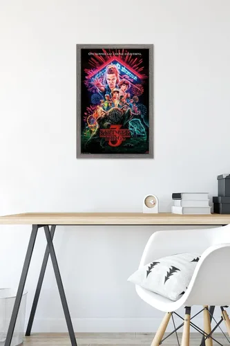 Miniatura 6 de Trends International Netflix Stranger Things: Season 3 - Póster de pared de una hoja, 14.725 x 22.375 pulgadas, versión enmarcada de madera