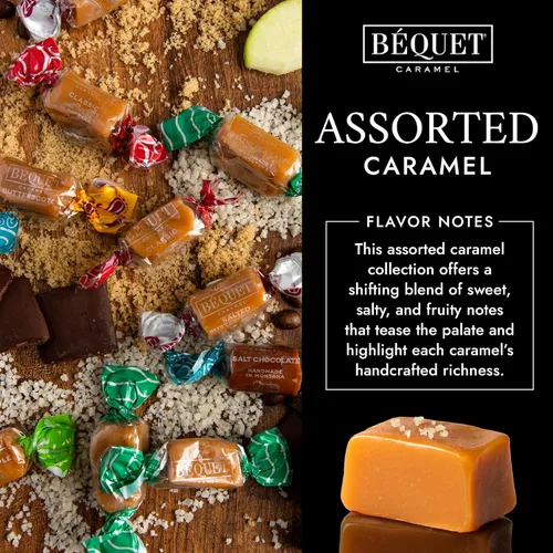 Miniatura 4 de Béquet Caramelos surtidos – Paquete surtido de dulces gourmet envueltos individualmente – Sal marina celta, chocolate con sal, vainilla clásica