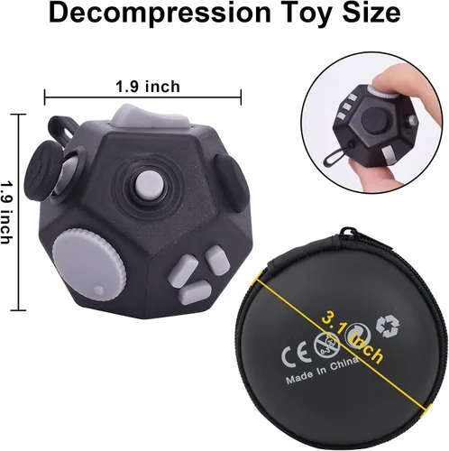 Miniatura 2 de UOOEFUN Mini Cubo de Juguetes Fidget, Cubo de Juguetes de 12 Lados para Aliviar el Estrés, Ansiedad, Depresión, Autismo para Niños y Adultos, Mejora