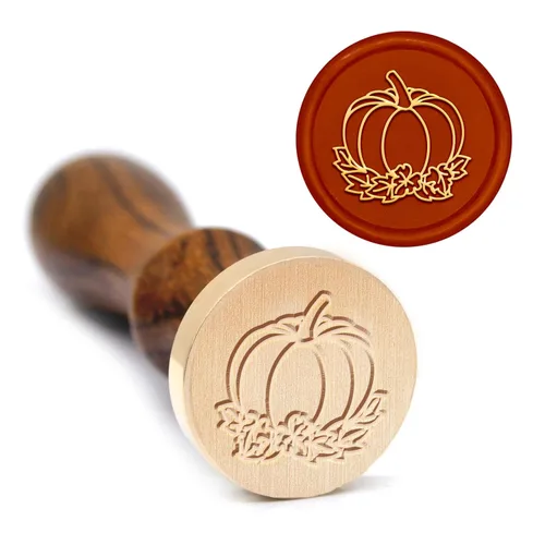 Miniatura 5 de MAYJOYDIY Sello de cera de calabaza de Acción de Gracias, para Halloween, otoño, hojas de arce, sello de cera de sellado de hojas de arce de 0.984