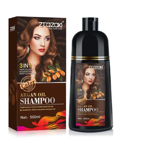 Callmynm Champú de tinte para canas 3 en 1, cobertura instantánea de canas en minutos - Champú de color de cabello herbal con aceite de argán de