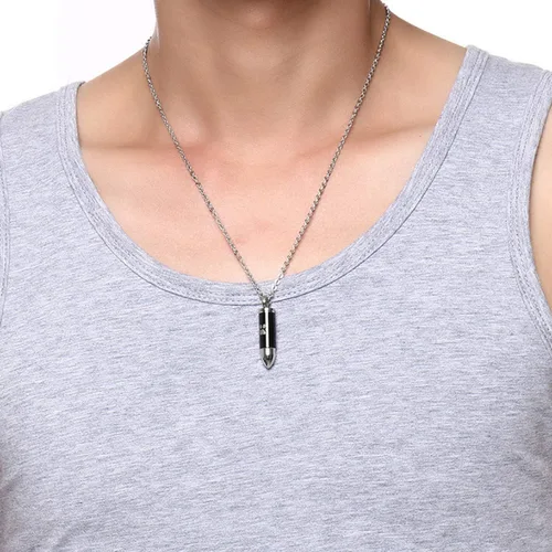 Miniatura 2 de 2PCS Cremation Jewelry for Ashes for Pet Dog Cat Paw Print Pendant Urn Necklace for Ashes for Men Stainless Steel Memorial Necklace Cremation