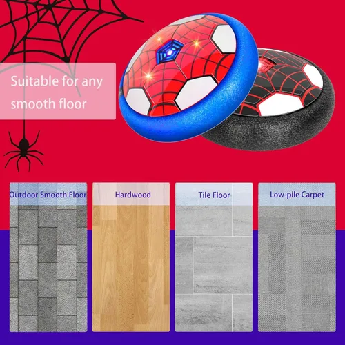 Miniatura 5 de Pelota de fútbol Hover, juguetes de fútbol para niños, 2 paquetes de pelota de fútbol interior con luz LED para niños mayores, niñas, juguetes Rojo