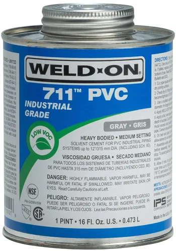 Miniatura 4 de Weld-On 10121 711 Cemento solvente de PVC de grado industrial de alta resistencia, de ajuste medio y bajo contenido de compuestos orgánicos