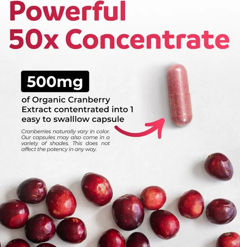 Miniatura 2 de Píldoras orgánicas de arándano – Suplemento vegano para la salud del tracto urinario y la limpieza renal – Pastillas de arándano para mujeres 500 mg