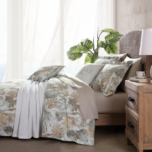 Miniatura 2 de Tommy Bahama - Juego de funda de edredón tamaño Queen, ropa de cama de algodón suave con fundas a juego, juego de ropa de cama tropical con reverso