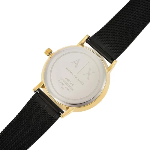 Miniatura 5 de Armani Exchange - Reloj de cuarzo de acero inoxidable con correa de piel para mujer