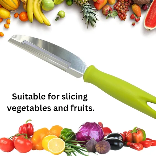 Miniatura 4 de Cuchillo pelador de frutas, cuchillo de verduras de doble hoja de acero inoxidable para cocina/corte y cuchillos de pelar para chef de 4 pulgadas