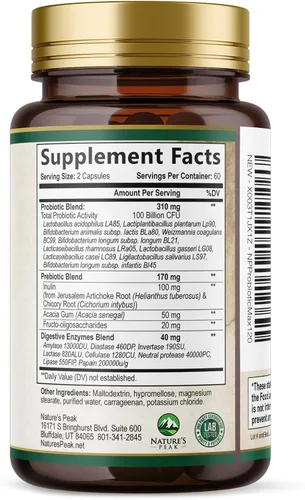 Miniatura 9 de Probióticos 100 mil millones de UFC por porción, 16 cepas probióticas de primera calidad, apoyo inmunológico, salud intestinal, estreñimiento