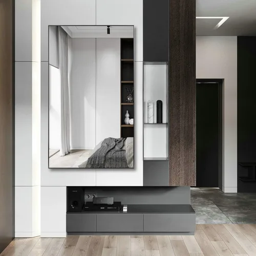 Miniatura 4 de ZHOWI - Espejo de tamaño de cuerpo completo, con marco de metal, para montar, reclinar o colgar en la pared del dormitorio, la sala de estar