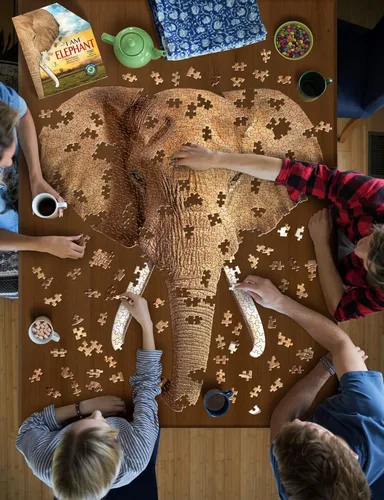 Miniatura 4 de Madd Capp ELEPHANT - Rompecabezas de 700 piezas para mayores de 10 a 3007 años, borde único en forma de animal, tamaño de póster, corte aleatorio