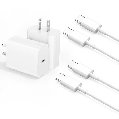 Miniatura 8 de Paquete de 2 cargadores rápidos para iPhone, cargador tipo C, carga rápida, suministro de energía, bloque de carga rápida, enchufe de viaje con 2