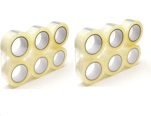 Miniatura 5 de 6 rollos de cinta de embalaje transparente para cajas de envío, 2 pulgadas x 110 yardas y 330 pies, cinta transparente resistente, diseñada