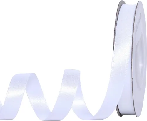 Miniatura 137 de YAMA Cinta de satén de doble cara, 2 pulgadas, 25 yardas para envolver regalos, color blanco