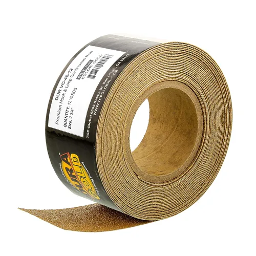 Dura-Gold Premium – Oro de 40 Grano – Rollo de papel de lija continuo de Longboard con respaldo de gancho y bucle, 2-3/4 pulgadas de ancho, 12