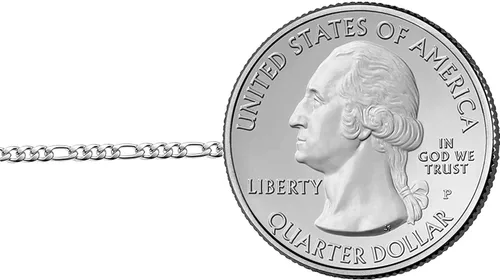 Miniatura 3 de Savlano Collar de cadena de eslabones Figaro de plata de ley 925 de 0.039 pulgadas (0.059in) italiano sólido viene con una caja de regalo