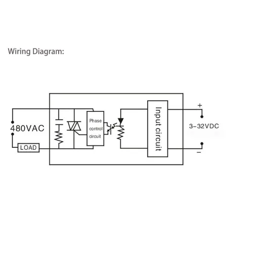 Miniatura 5 de Relé de estado sólido ATO SSR-100DA Relé semiconductor monofásico de CC a CA, entrada 3-32V CC, salida 24-480V CA (100A)