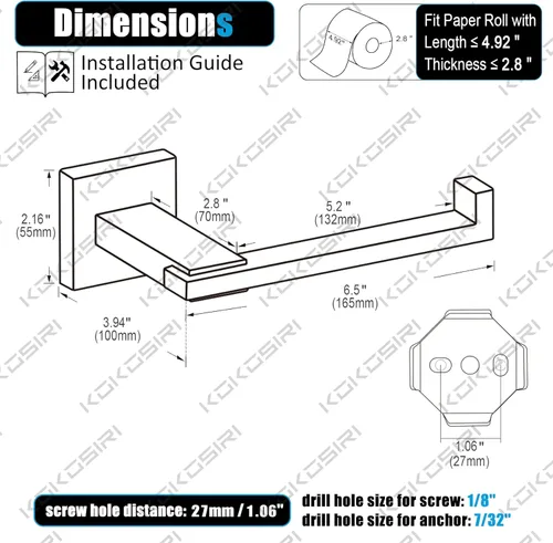 Miniatura 2 de KOKOSIRI Soporte de papel higiénico Dispensador de papel de seda dorado para cocina, baño, baño, soporte para rollo de papel higiénico, acero