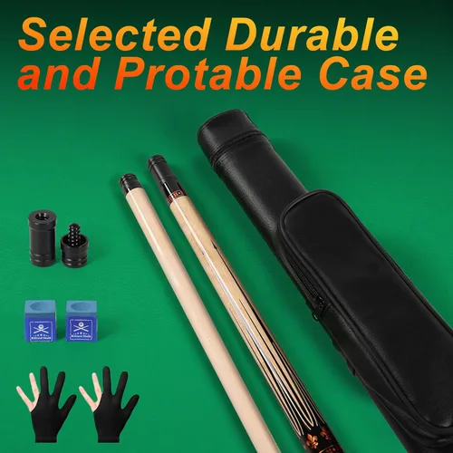 Miniatura 5 de Pool Cues Stick,3 in 1 Adjustable Maple Pool Cue Stick Sets Cue Sticks 58 inch Pool Cues Adult Canadian Maple Wood Billiard Stick with Carry Case