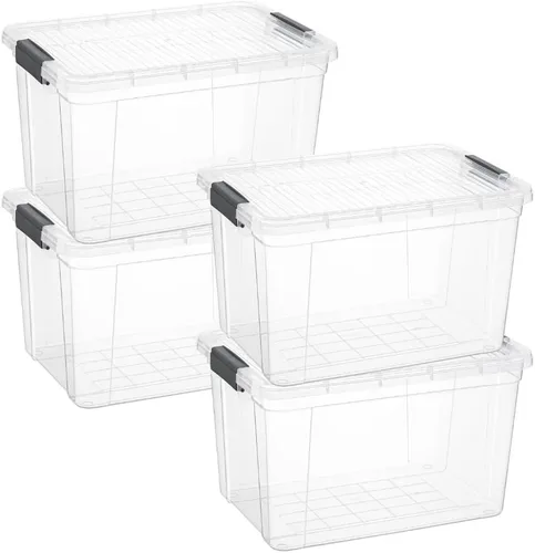 Miniatura 23 de Superio Contenedor de plástico transparente de 7.4 cuartos con tapa, no tóxico, sin BPA, sin olor, caja de almacenamiento organizadora, recipiente